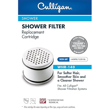 Culligan WHR-140 WTR FiltrationCartridge Shower Filter Replacement Cartridge, 1 Count (Pack of 1), White