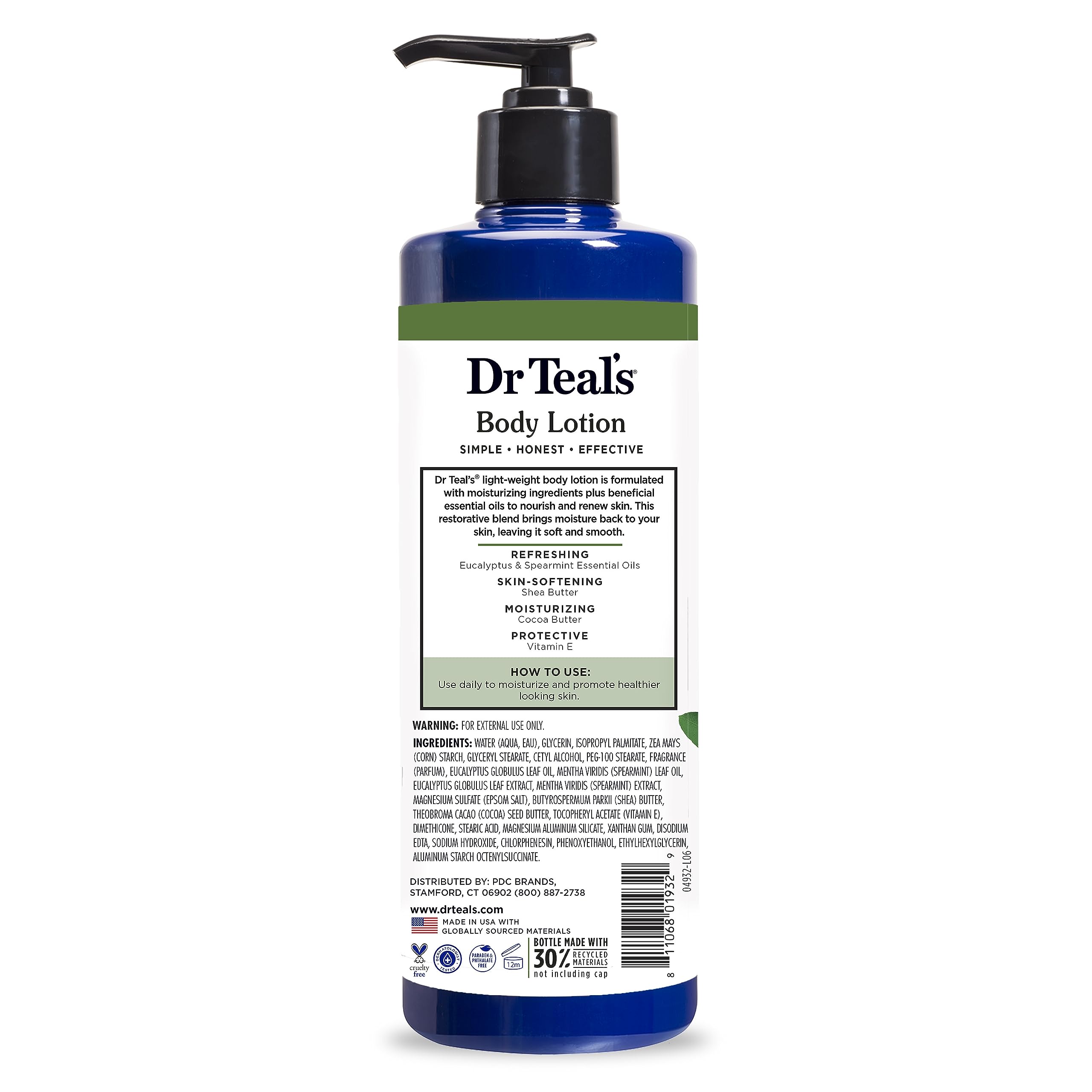 Dr Teal's Body Lotion, Eucalyptus & Spearmint & Essential Oils, 18 fl oz (Pack of 3)