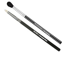 Eyeshadow Blending Makeup Brushes Set – 2pc Beauty Junkees Professional Eye Shadow Blender Make Up Brush, Tapered Bristles for Blended Crease and Pencil Eyeliner Smudger; Premium Quality