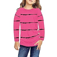 Little Girls Casual Long Sleeve T Shirts Crewneck Tunic Tops Kids Button Striped Tee Blouses Autumn Clothes 6t Girls Clothes