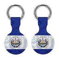 El Salvador Paisley Flag Silicone Case for Airtags Holder Tracker Protective Cover with Keychain Air Tag Dog Collar Accessories