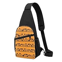 BREAUX Abstract Camouflage Casual Crossbody Chest Bag, Lightweight Shoulder Backpack, Women'S, Men'S Hiking Outdoor Backpacks