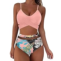 Womens 1 Piece Swimsuits Athletic Push Up Two Piece Swimsuits Vintage Swimsuit Two Piece Retro Ruched High