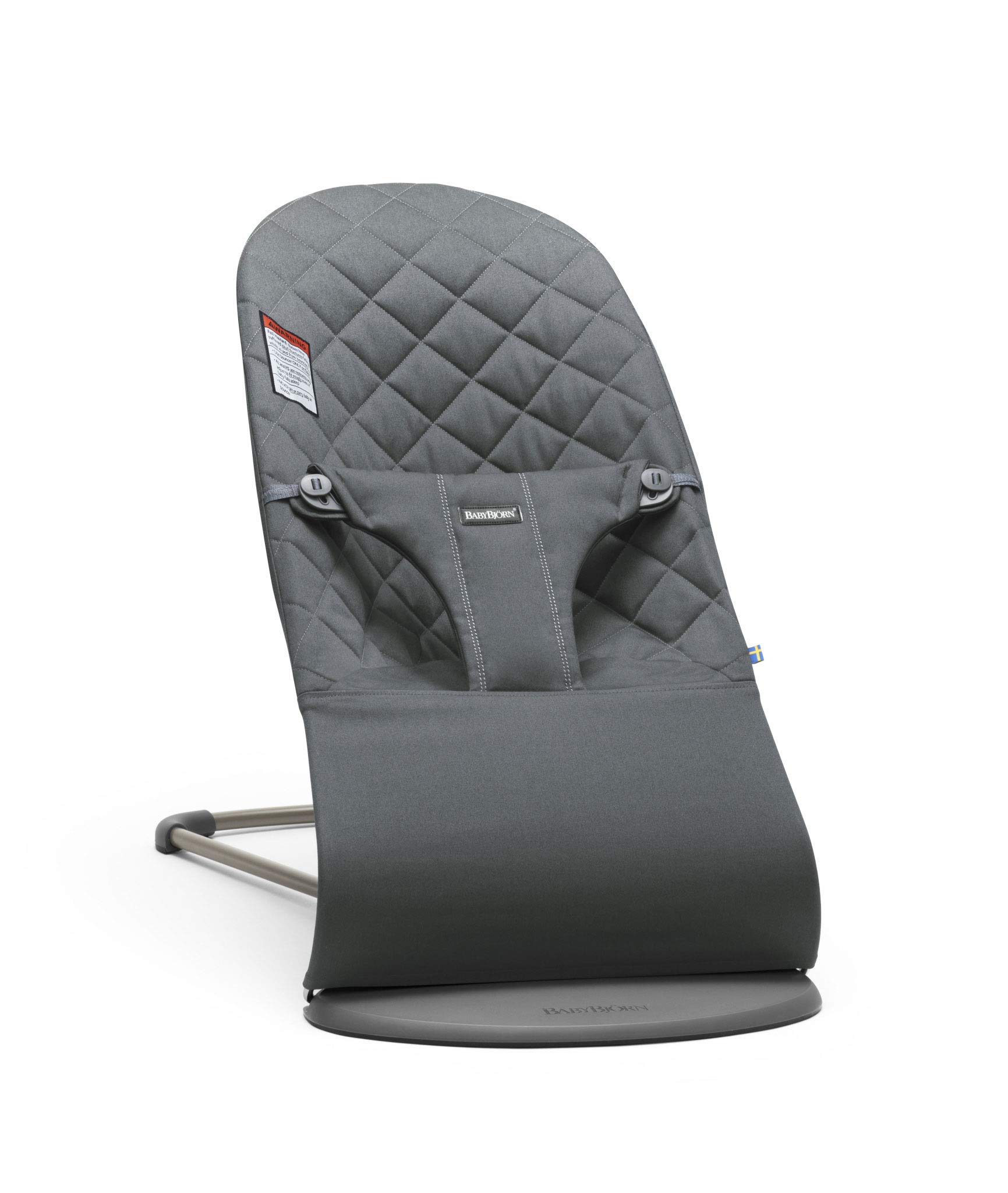 BabyBjörn Bouncer Bliss, Quilted Cotton, Anthracite (006021US)