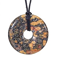 Morella women's necklace 31.5 inch - 80 cm gemstone Donut gem pendant in a velvet bag