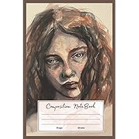 Vintage Composition Notebook, Portrait, Woman Visage, Sketch, Illustration of Face, Face Drawing | Gift for Artists, Painter, Illustrator & Women, Men, Girls, Boys, Teens