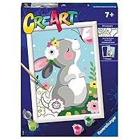 Ravensburger Beautiful Bunny Paint by Numbers Kit for Kids - 20179 - Painting Arts and Crafts for Ages 7 and Up
