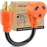 Nilight RV Generator Adapter Cord 30 Amp to 30 Amp 4 Prong Pure Copper Heavy Duty Twist Lock Male Plug 10 Gauge Wire L14-30P to TT-30R 30M/30F for RV Camper Caravan Van Trailer, 2 Years Warranty