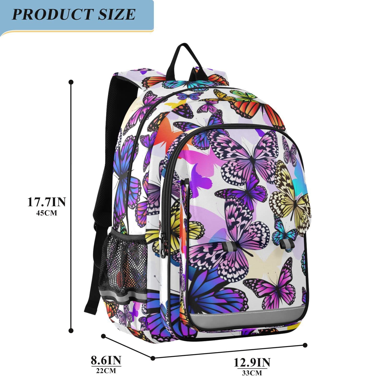 ALAZA Colored Butterflies Backpacks Travel Laptop Backpack