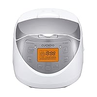 CR-0632F | 6-Cup (Uncooked) Micom Rice Cooker | 9 Menu Options: White Rice, Brown Rice & More, Nonstick Inner Pot, Made in Korea | White/Grey