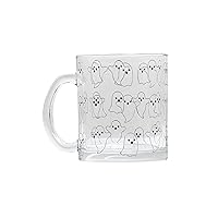 Pearhead Glass Ghost Mug, Halloween Home Décor, Coffee And Tea Glass Mug, Fall Drinkware Accessories, Seasonal Mug 12 oz.