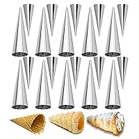 20pcs Non-Stick Cream Horn Cones Tubes 2 Sizes Stainless Steel Conical Croissant Pastry Baking Moulds Set, Cannoli Form Roll Mold Corner Shaper for Christmas Anniversary and Daily Use #3