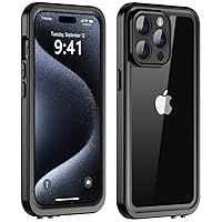 for iPhone 15 Pro Case Waterproof 6.1'', Full Protective Dustproof Shockproof Phone Case with Screen Protector for Apple iPhone 15 Pro (Clear)