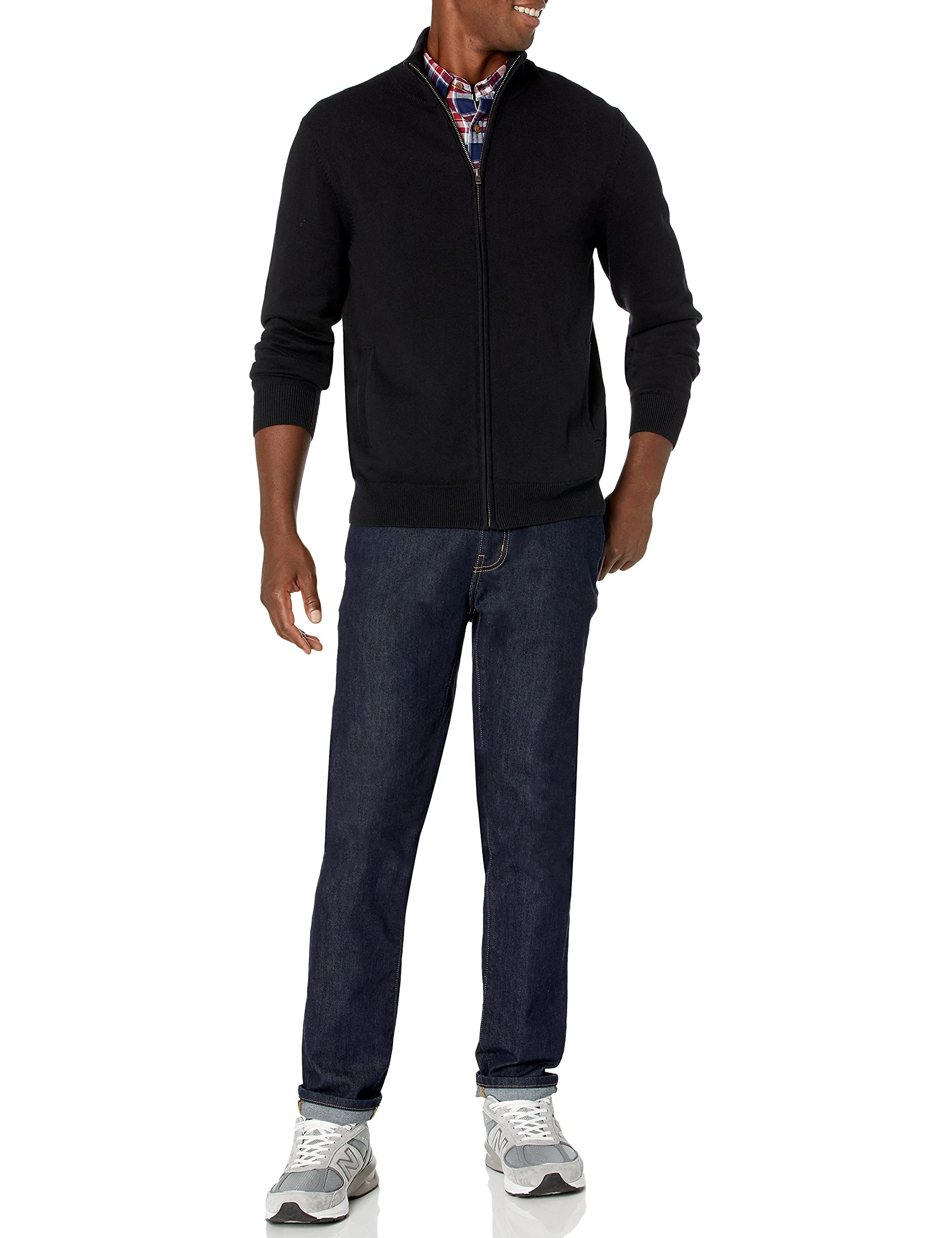 Amazon Essentials Men's Full-Zip Cotton Sweater