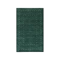 EORC Area Rug for Living Room & Home Décor – Hand Knotted Wool Modern Loom Oriental Rug Provides Comfort & Beauty for Everyday Use, Indoor Floor Carpet for Bedroom, Kitchen & Office, 2ft x 4ft, Green