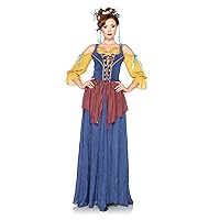 Leg Avenue Tavern Maid Peasant Dress with Lace Up Bodice and Head Piece