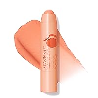 Revlon Lip Balm, Kiss Tinted Lip Balm, Face Makeup with Lasting Hydration, SPF 20, Infused with Natural Fruit Oils, 015 Juicy Peach, 0.09 Oz