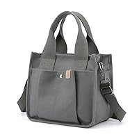 Small Tote Bag with Zipper Canvas Crossbody Shoulder Bags Top Handle Satchel Handbags