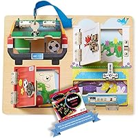 Melissa & Doug Lock and Latches: Board Activity Kit Bundle with 1 Theme Compatible M&D Scratch Fun Mini-Pad (09540)