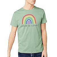 Gender Neutral Rainbow Heart LGBTQ Love Pride Ringspun Cotton Crew Neck Tee Shirt