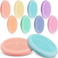 8 Pcs Wiggle Seat for Sensory Kids Inflated Wobble Cushion Sensory Seat Flexible Seating for Classroom, Balance Disc with Needle Pump Wobble Cushion for Kids Children