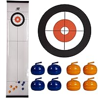 Table Top Mini Indoor Sports Games - Choice of Bowling, Curling, or Shuffleboard - Kids and Adults Party Game - Easy To Transport - Includes 1 Drawstring Storage Bag and Sliding Storage Box