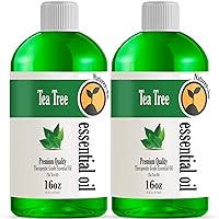 2 Pack 16oz - Bulk Size Tea Tree Essential Oil (32 Ounce Total) - Therapeutic Grade Essential Oil - 16 Fl Oz Bottles