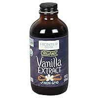 Frontier Organic Vanilla Extract, 4-Ounce Glass Jar, Certified Organic, Buttery Sweet With No Added Sugars
