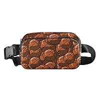 ALAZA Brown Basket Balls Vintage Belt Bag Waist Pack Pouch Crossbody Bag with Adjustable Strap for Men Women College Hiking Running Workout Travel