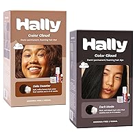 HALLY Color Cloud Bundle - Foaming Hair Dye Kit Duo: Cola Coaster & Dark Mode for Vibrant, Long-Lasting Results up to 25 Washes.
