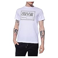 VERSACE JEANS COUTURE Men's White Label Design Short Sleeve T-Shirt