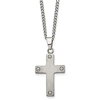 Titanium Cross with Stainless Steel Necklace 22 Inches