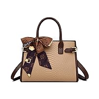 Top Handle Satchel Bag for Women Snake Printed PU Leather Designer Crossbody Bag Retro Shoulder Bag Work Handbag Purse