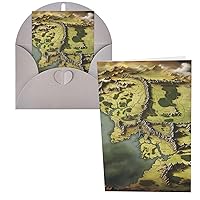 Greeting Cards Middle Earth Map Thank You Cards with Envelopes Happy Birthday Card 4x6 Inch Minimalistic Design Thank You Notes for All Occasions Birthday Thank You Wedding