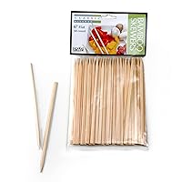 RSVP International Bamboo Barbecue Skewers, Flat, 50-Count, 6