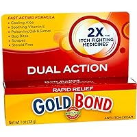 Gold Bond Rapid Relief Anti-Itch Cream 1 oz ( Pack of 2)