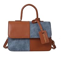 2024 Splice Contrast PU Women's Handbag Crossbody Shoulder Bag - Mini Ladies Purse with Stylish Appeal, Brown