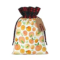 MQGMZ Peach Print Xmas Gift Bags, Candy Bags For Wrapping Gifts For Halloween, Birthday, Wedding, 2 Sizes