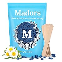 Hard Wax Beads for Hair Removal - Madors 1lB Wax Beans Kit for Brazilian Underarms Body and Chest Large Refill Pearl Beads for Wax Warmer