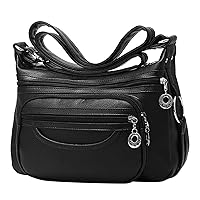 Crossbody Bag for Women Casual Leather Shoulder Bag Medium Size Work Handbags Adjustable Strap Zipper Messenger Bag