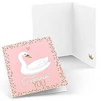 Big Dot of Happiness Swan Soiree - White Swan Baby Shower or Birthday Party Thank You Cards (8 count)