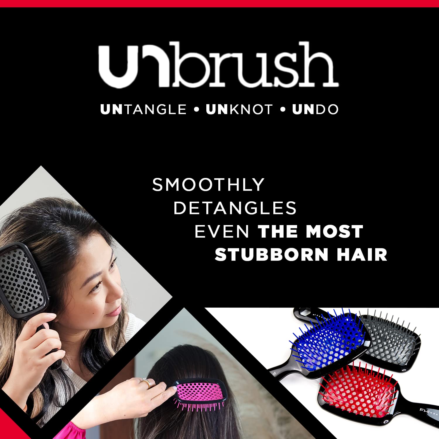 FHI HEAT Unbrush Wet & Dry Vented Detangling Hair Brush, Lavender/Grey