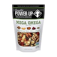 Power Up Gourmet Nut tPlFxB 100 Percent All Natural Health Mix Mega Omega Trail Mix, 14 oz (2 Pack)