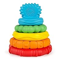 Baby Einstein Stack & Teethe Multi-Textured Easy-to-Grasp 5-Piece Teether Toy Set, Ages 3 Months +