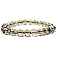 Bracelet - Smokey Quartz Bead Bracelet Size 8MM Natural Chakra Balancing Crystal Healing Stone