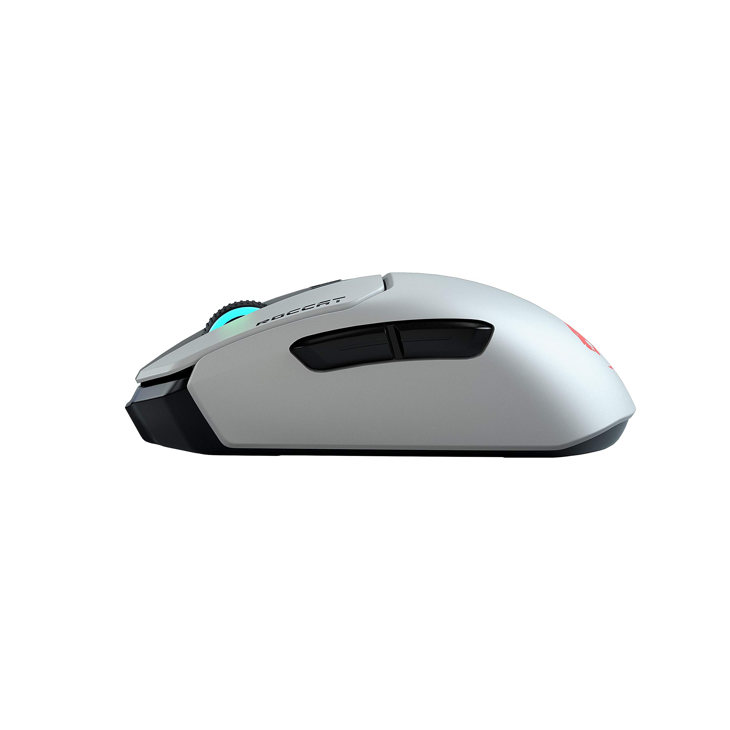 ROCCAT Kain 202 PC Gaming Wireless Mouse, AIMO RGB Lighting, 16,000 DPI Optical Owl-Eye Sensor, Ergonomic USB Computer Mouse, Claw Grip, Long Lasting Battery Life, Titan Scroll Wheel, White