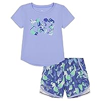 Under Armour baby-girls Short Sleeve Shirt and Shorts Set, Durable Stretch and LightweightClothing Set