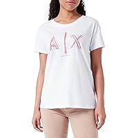 A｜X ARMANI EXCHANGE Women's Boyfriend Fit Super Imposed Corp Logo T-Shirt