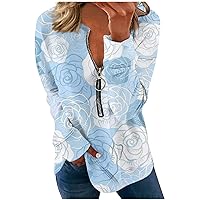 Women's Fall Tops,Long Sleeve Sweatshirt for Women Print Graphic Casual Plus Size Basic Tops Pullover