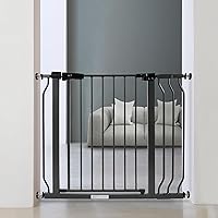 Easy Walk-Thru Safety Gate for Doorways and Stairways with Auto-Close/Hold-Open Features, 30-Inch Tall, Fits 29.1 - 38.5 Inch Openings, Graphite